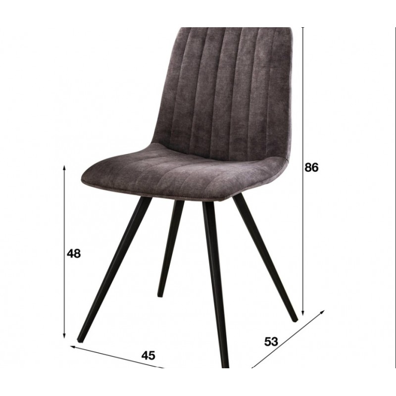 ZI Chair Grey velvet straight stitch VPE4